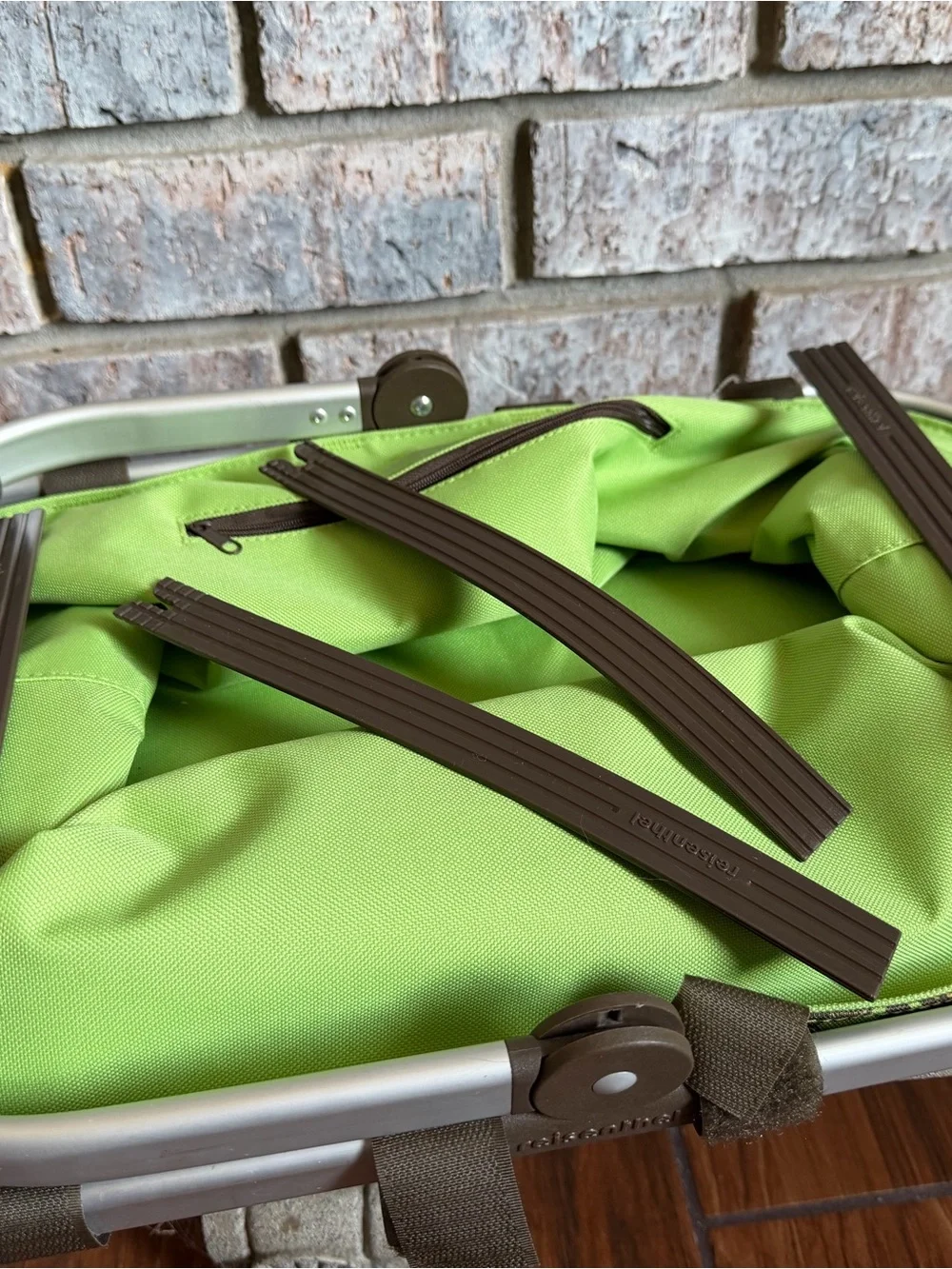 Green & Brown Floral Market Basket / Picnic Basket